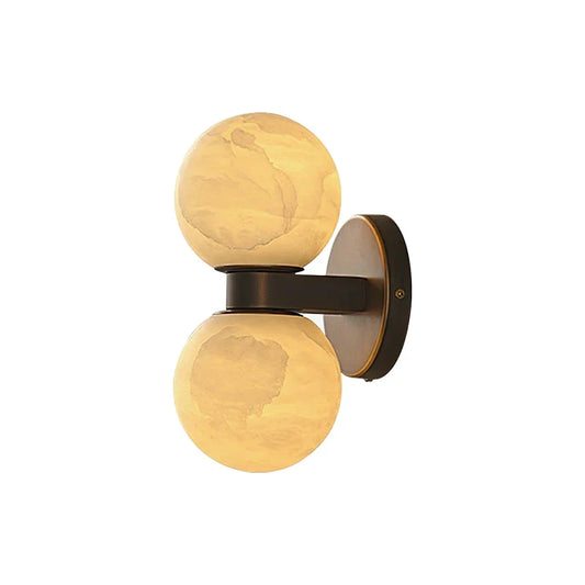 Alabaster Celestia Dual Orb Wall Light - Tianguang Alabaster Lighting