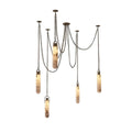 Alabaster Cylindrical Draped Chain Chandelier - Tianguang Alabaster Lighting