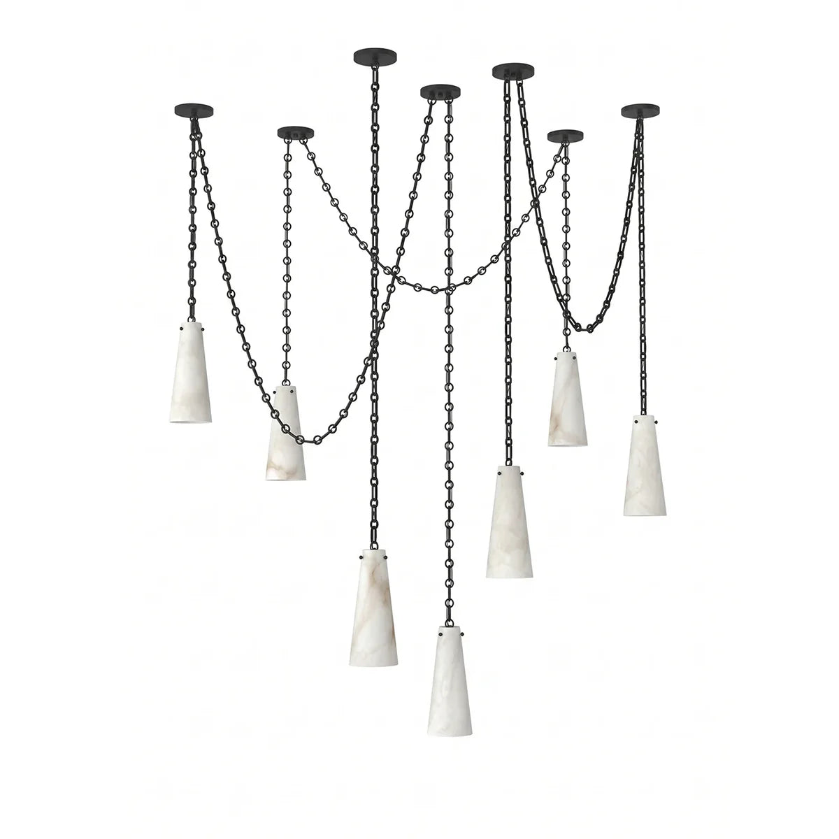 Alabaster Tapered Chain Chandelier - Tianguang Alabaster Lighting