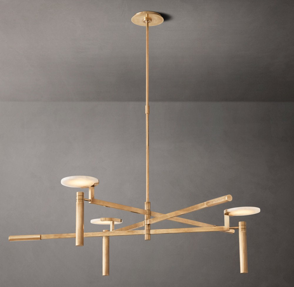 Alara Alabaster Disc Halo Chandelier - Tianguang Alabaster Lighting