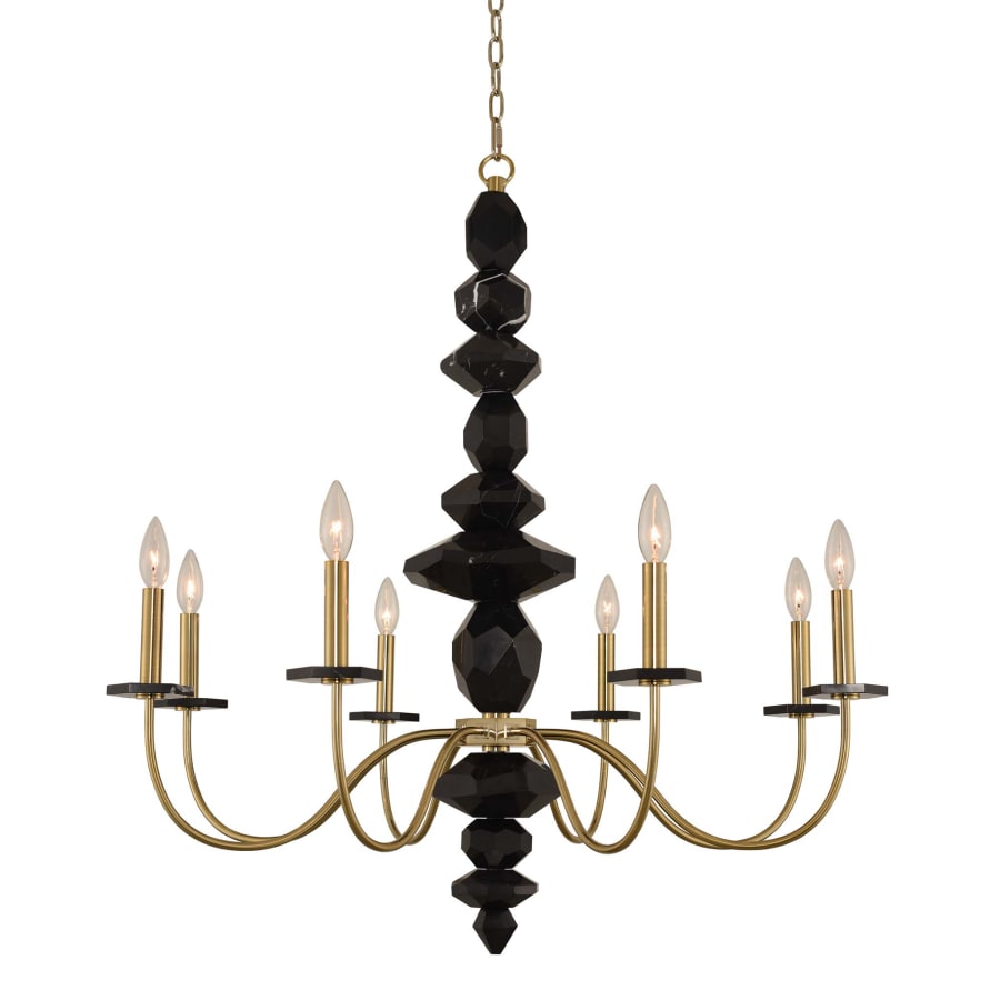 Piedra 8 Light 34" Wide Taper Candle Style Marble Chandelier - Tianguang Alabaster Lighting