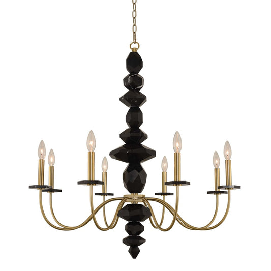 Piedra 8 Light 34" Wide Taper Candle Style Marble Chandelier - Tianguang Alabaster Lighting