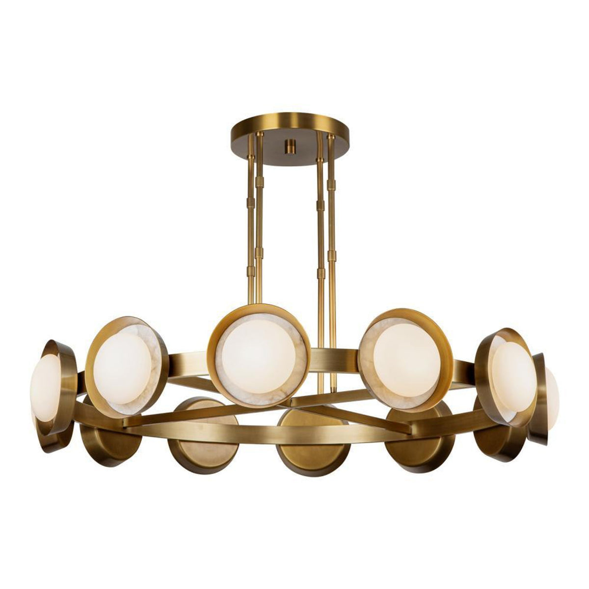 Alonso 50-in LED Alabaster Chandelier - Tianguang Alabaster Lighting