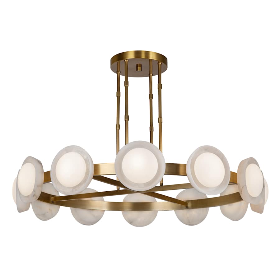 Alonso 51" Wide LED Ring Alabaster Chandelier - Tianguang Alabaster Lighting