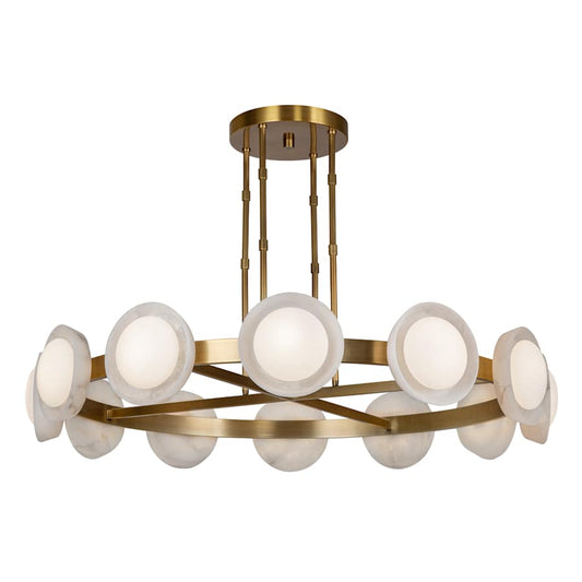 Alonso 51" Wide LED Ring Alabaster Chandelier - Tianguang Alabaster Lighting