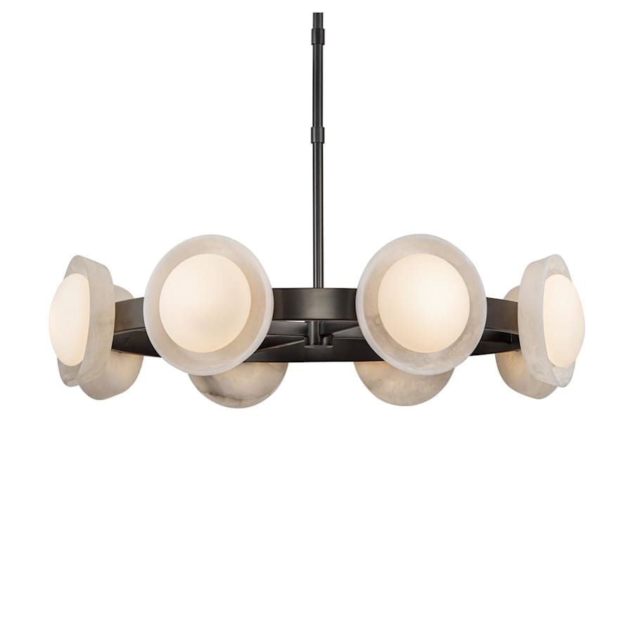 Alonso 38" Wide LED Ring Alabaster Chandelier - Tianguang Alabaster Lighting