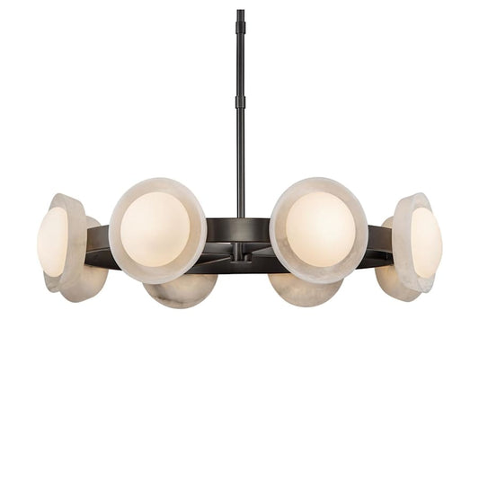 Alonso 38" Wide LED Ring Alabaster Chandelier - Tianguang Alabaster Lighting