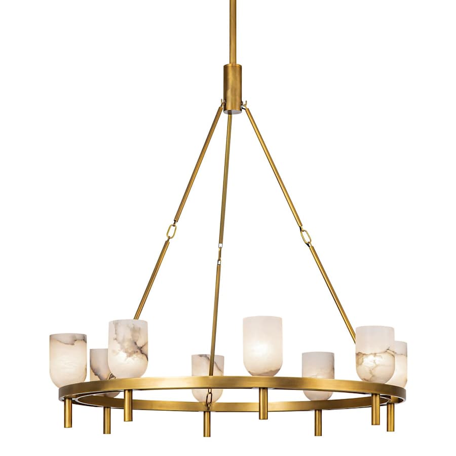 Lucian 8 Light 37" Wide Ring Alabaster Chandelier - Tianguang Alabaster Lighting