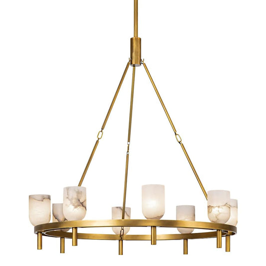 Lucian 8 Light 37" Wide Ring Alabaster Chandelier - Tianguang Alabaster Lighting