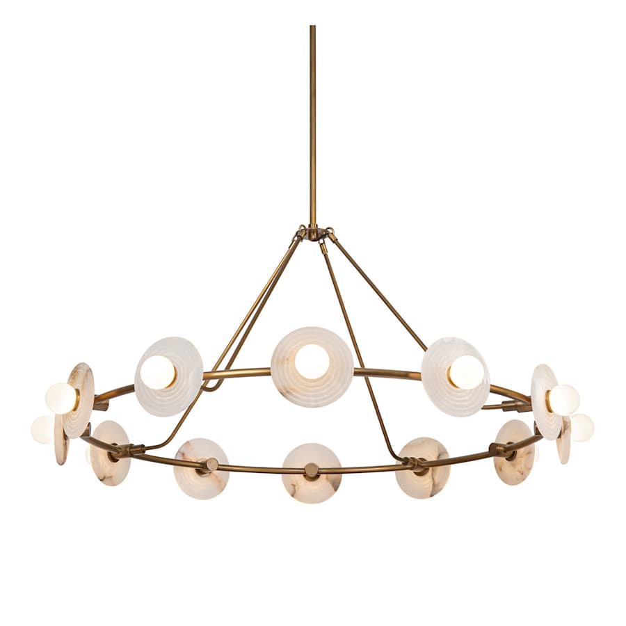 Dahlia 47" Wide LED Ring Alabaster Chandelier - Tianguang Alabaster Lighting