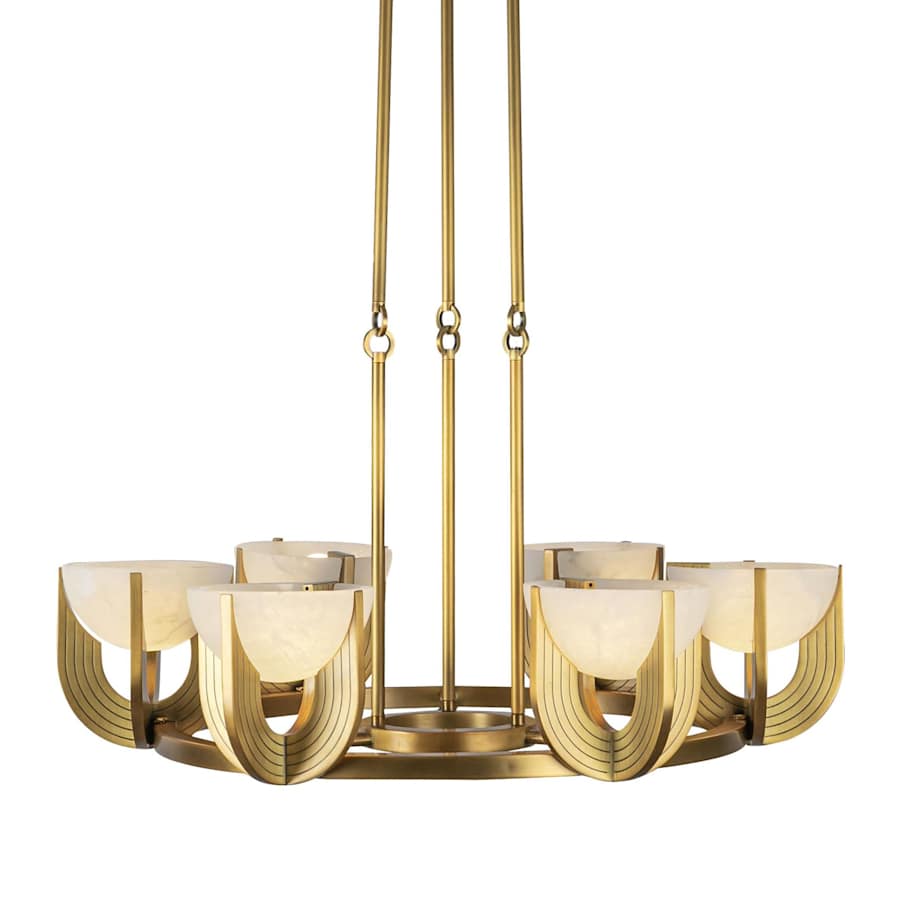 Colette 28" Wide LED Ring Alabaster Chandelier - Tianguang Alabaster Lighting