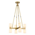 Lucian Alabaster Chandelier 22 in Dia Vintage Brass, Alabaster - Tianguang Alabaster Lighting