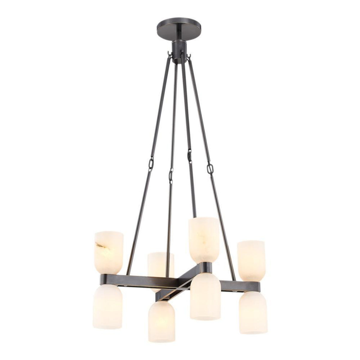 Lucian Alabaster Chandelier 22 in Dia Urban Bronze, Alabaster - Tianguang Alabaster Lighting