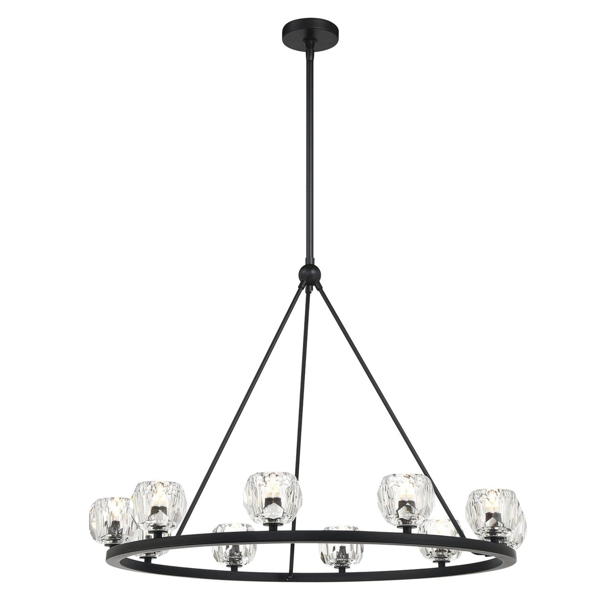 Aragon 36'' LED Matte Black Alabaster Chandelier Black 36"W x 26"H x 36"D - Tianguang Alabaster Lighting