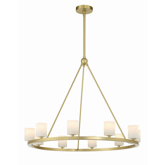 Aragon 34.75'' LED Soft Brass Alabaster Chandelier Gold 34.75"W x 26"H x 34.75"D - Tianguang Alabaster Lighting