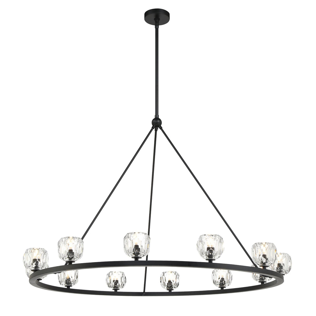Aragon 48'' LED Matte Black Alabaster Chandelier Black 48"W x 32"H x 48"D - Tianguang Alabaster Lighting