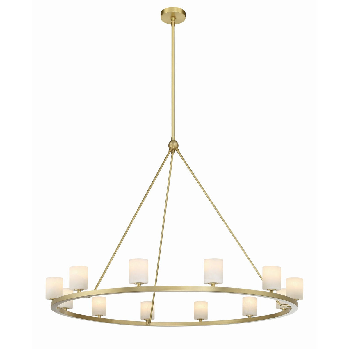 Aragon 46.75'' LED Soft Brass Alabaster Chandelier Gold 46.75"W x 32"H x 46.75"D - Tianguang Alabaster Lighting