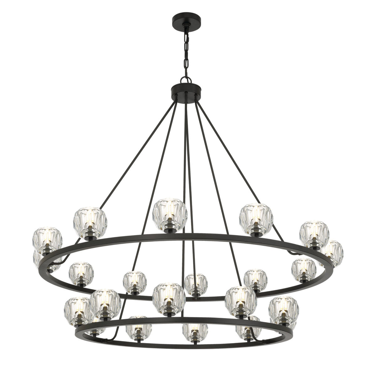 Aragon 48'' LED Matte Black Alabaster Chandelier Black 48"W x 45.75"H x 48"D - Tianguang Alabaster Lighting