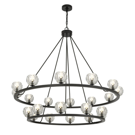 Aragon 48'' LED Matte Black Alabaster Chandelier Black 48"W x 45.75"H x 48"D - Tianguang Alabaster Lighting