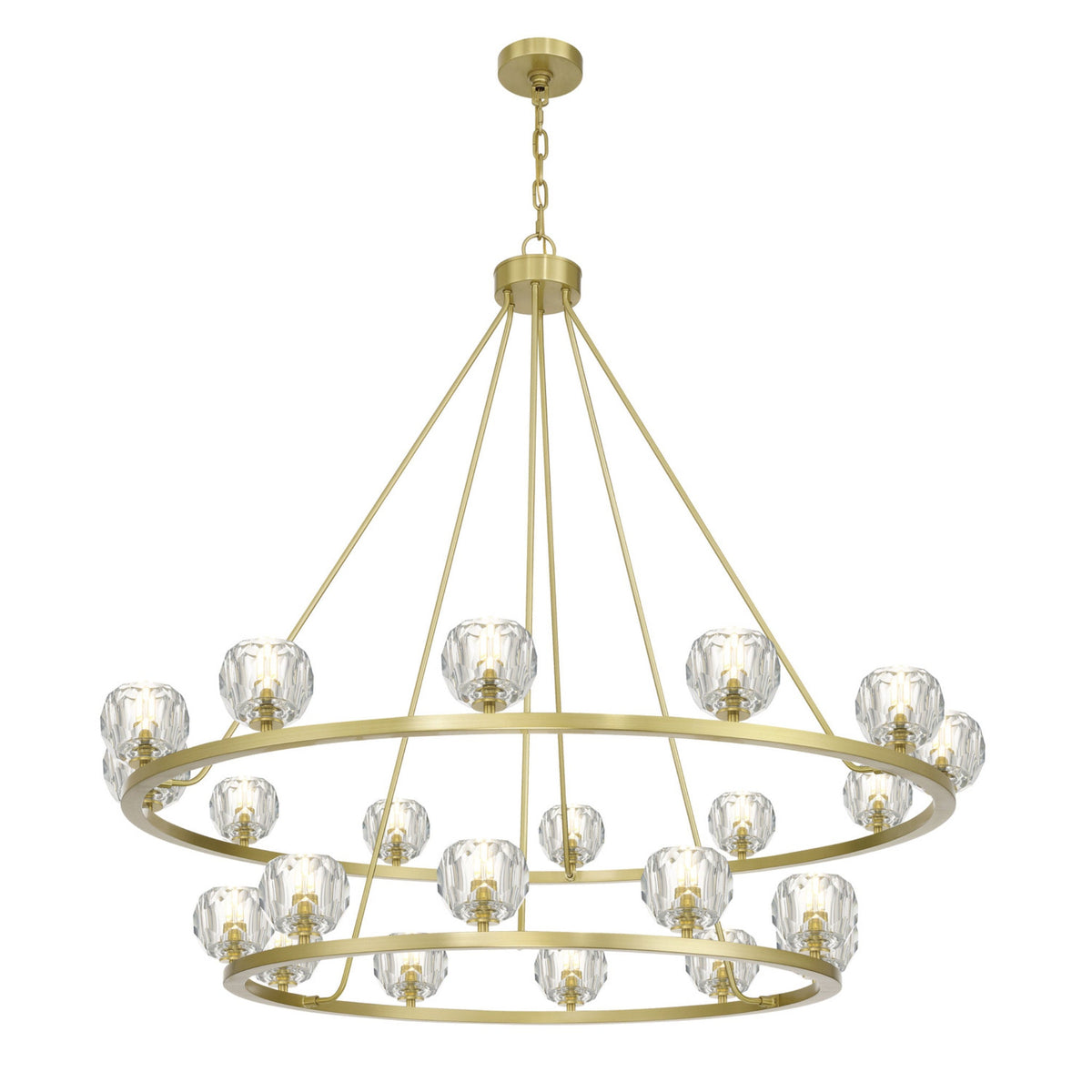 Aragon 48'' LED Soft Brass Alabaster Chandelier Gold 48"W x 45.75"H x 48"D - Tianguang Alabaster Lighting