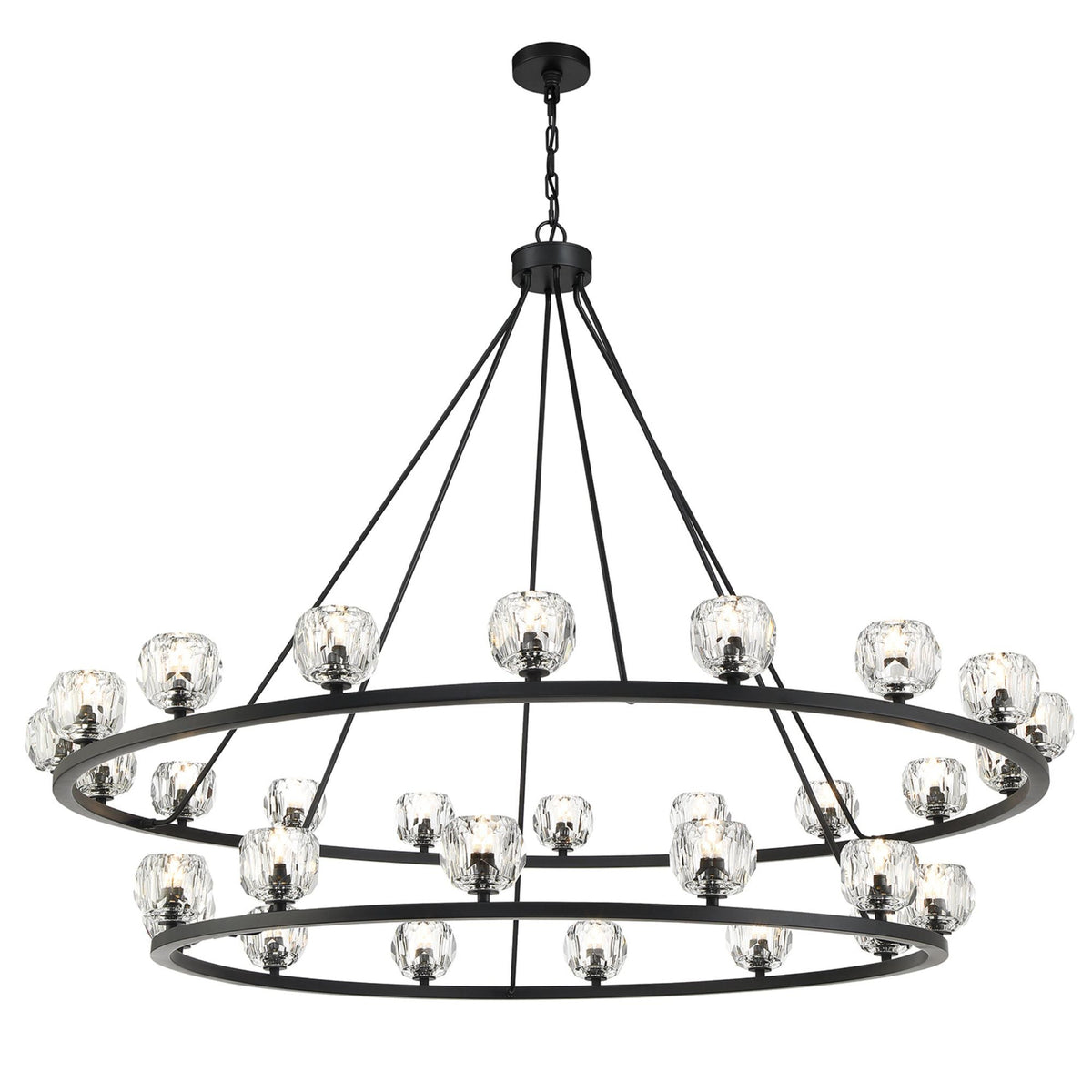 Aragon 60'' LED Matte Black Alabaster Chandelier Black 60"W x 46"H x 60"D - Tianguang Alabaster Lighting