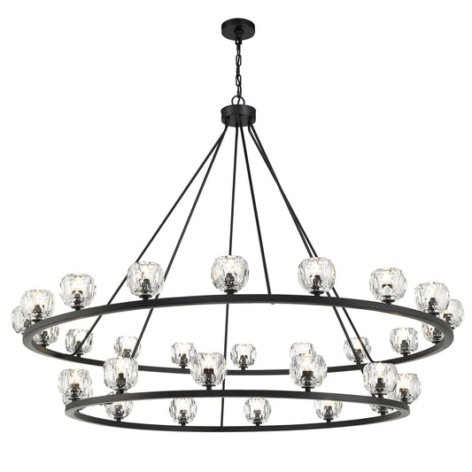 Aragon 60'' LED Matte Black Alabaster Chandelier Black 60"W x 46"H x 60"D - Tianguang Alabaster Lighting
