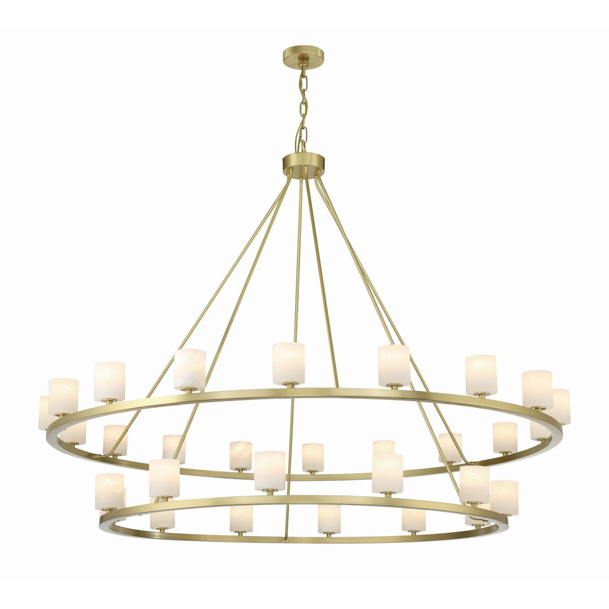 Aragon 58.75'' LED Soft Brass Alabaster Chandelier Gold 58.75"W x 46"H x 58.75"D - Tianguang Alabaster Lighting