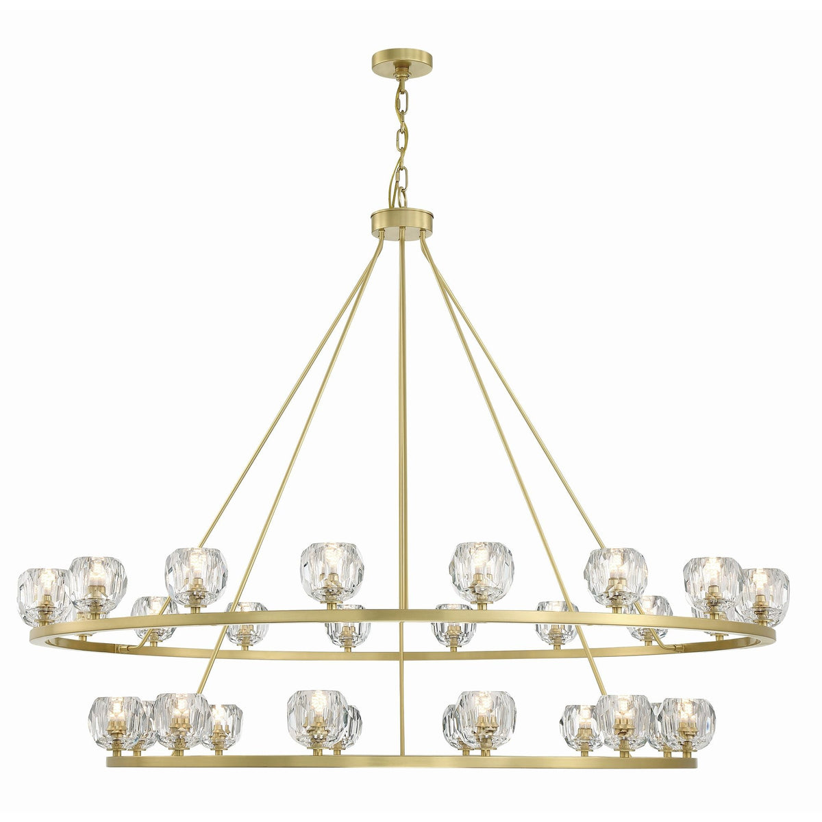Aragon 60'' LED Soft Brass Alabaster Chandelier Gold 60"W x 46"H x 60"D - Tianguang Alabaster Lighting