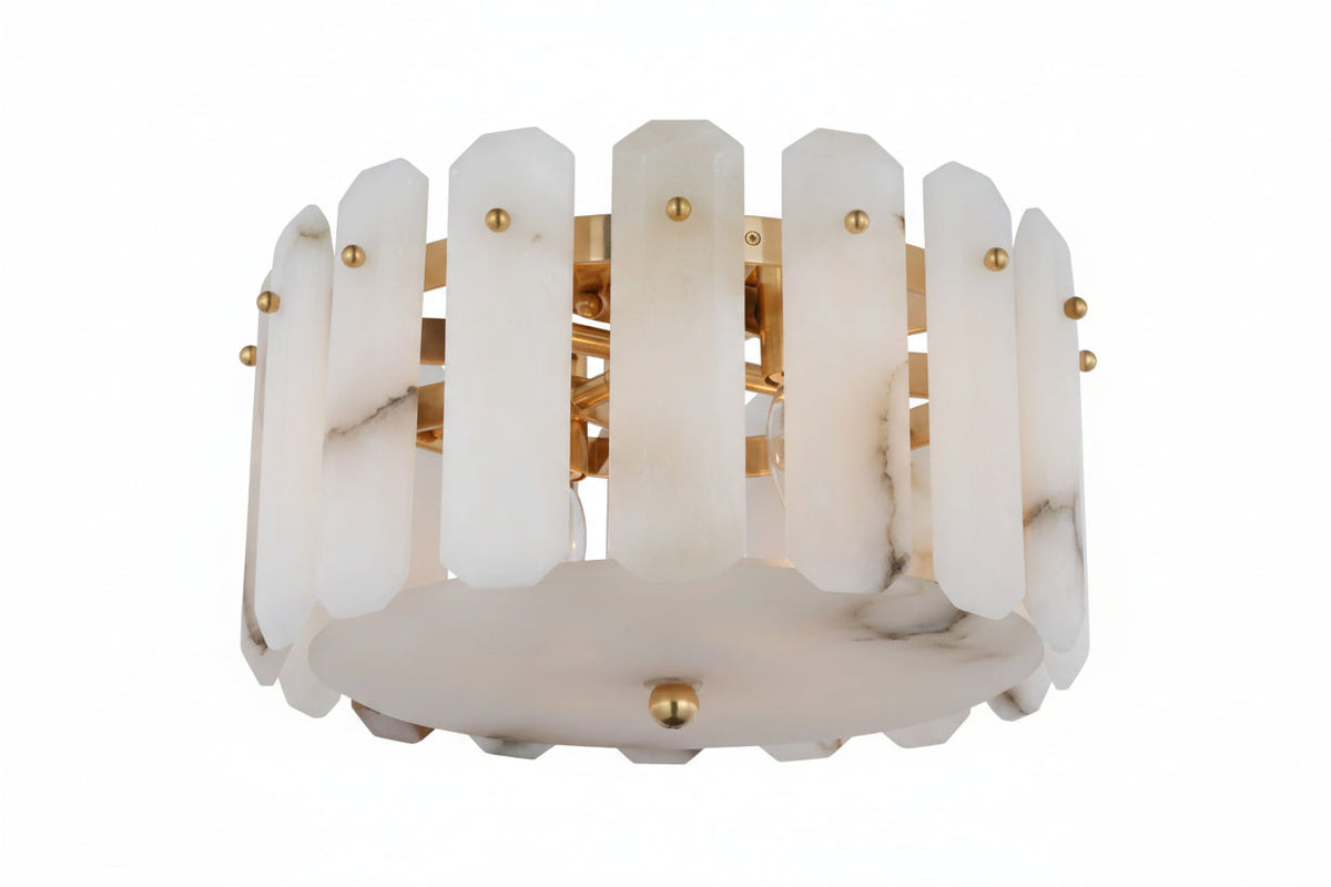 Alabaster Downtor Chandelier 15"D - Tianguang Alabaster Lighting