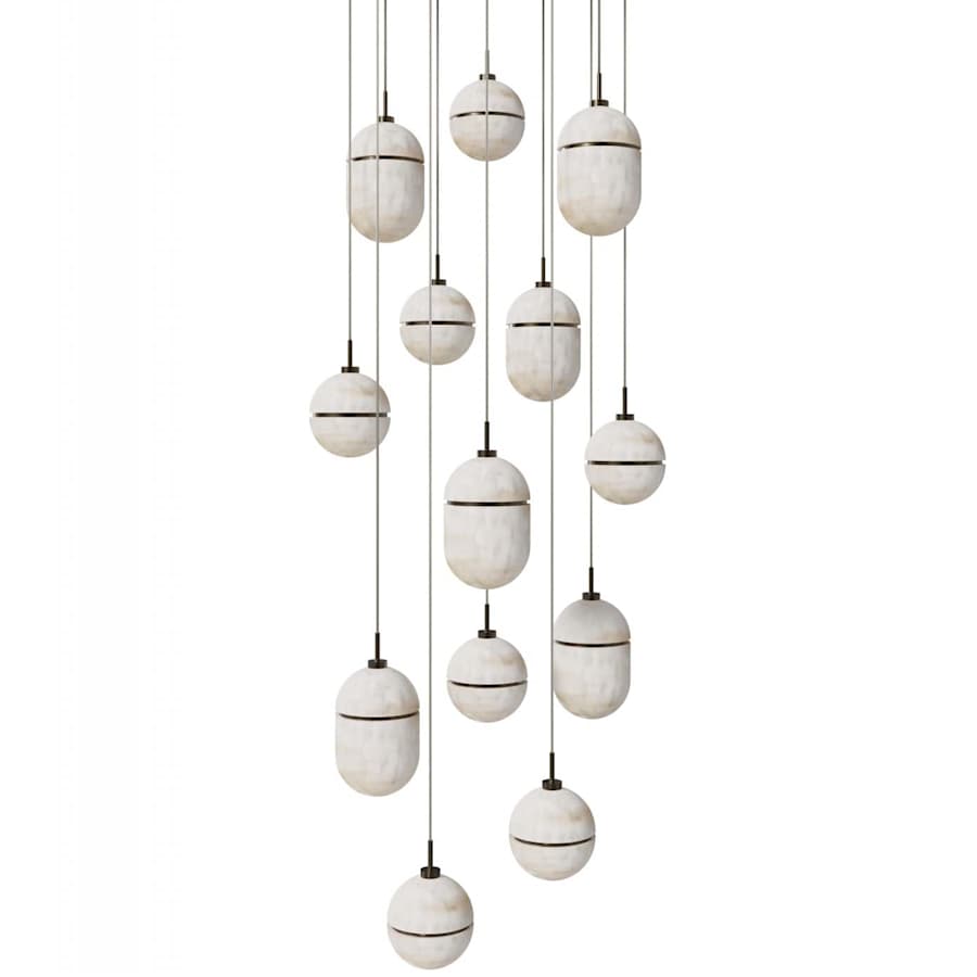 Sedona 13 Light 23" Wide Multi Light Alabaster Pendant - Tianguang Alabaster Lighting