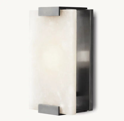 Hand-Carved Alabaster Wall Light, Bathroom Wall Sconce, detail 14