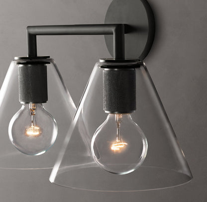 Utilitaire Funnel Shade Double Wall Light, Bathroom Wall Sconce, detail 9