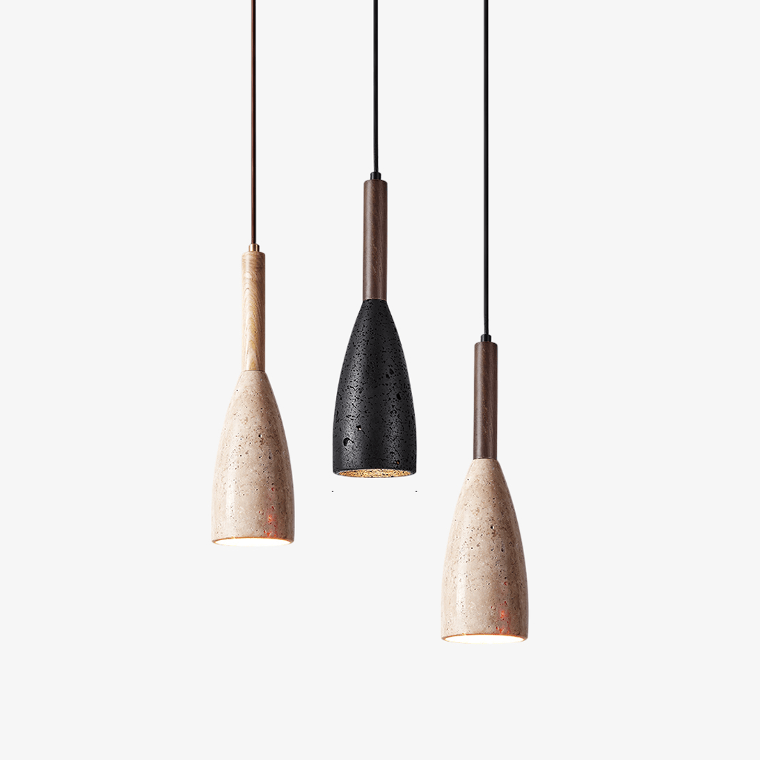 Travertine Teardrop Pendant Light - Tianguang Alabaster Lighting
