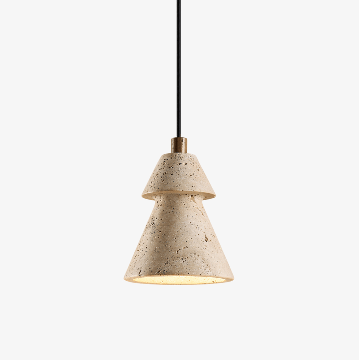 Tiered Travertine Cone Pendant Light - Tianguang Alabaster Lighting