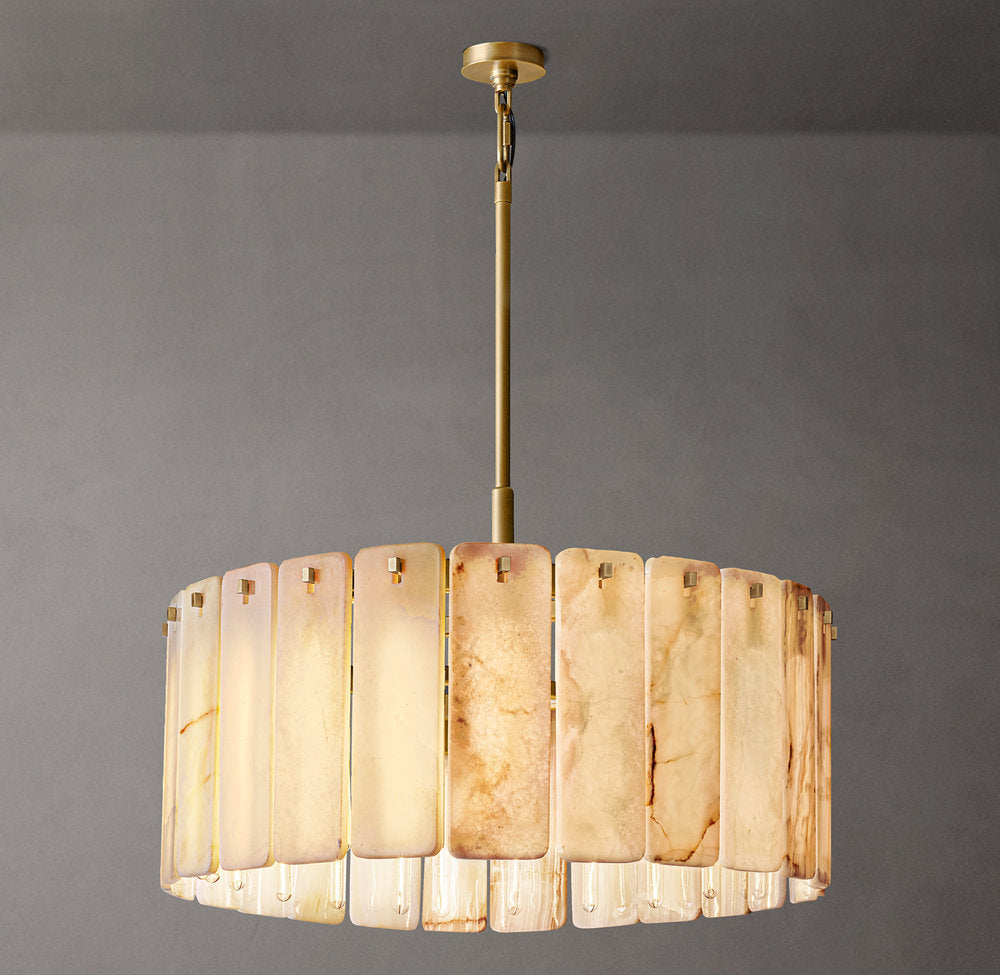 Calamette Onyx Round Chandelier 36" - Tianguang Alabaster Lighting