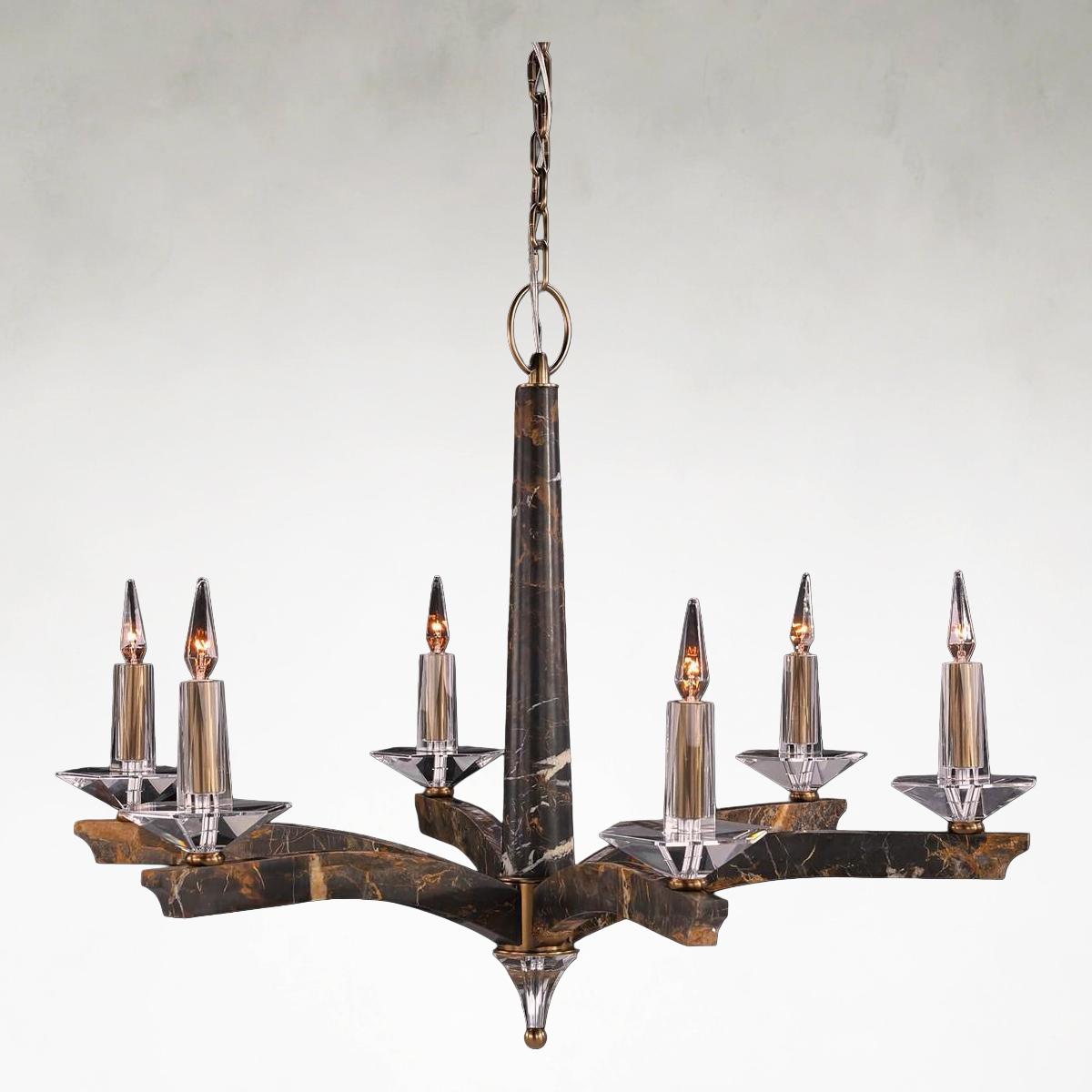 Inverness 41 Inch Ceiling Marble Chandelier Light - Tianguang Alabaster Lighting