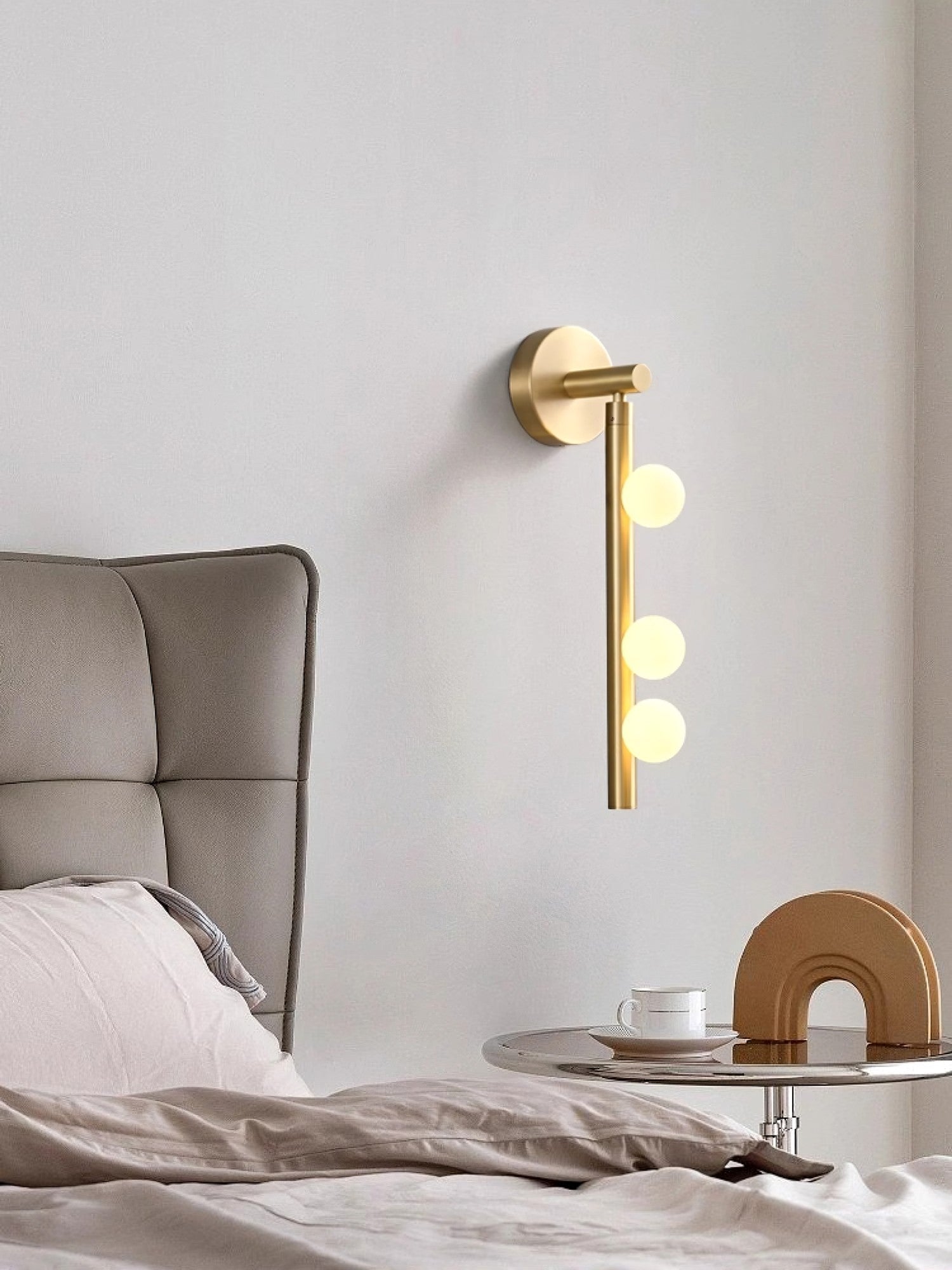 Brass Halo Tube Wall Light, Bathroom Wall Sconce, detail 25