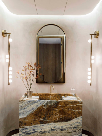 Brass Halo Tube Wall Light, Bathroom Wall Sconce, detail 34