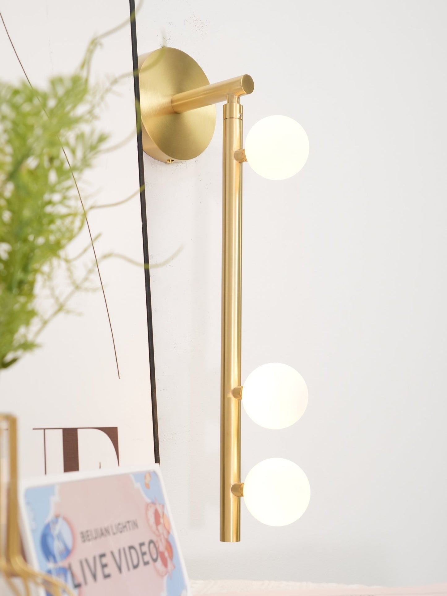 Brass Halo Tube Wall Light, Bathroom Wall Sconce, detail 72