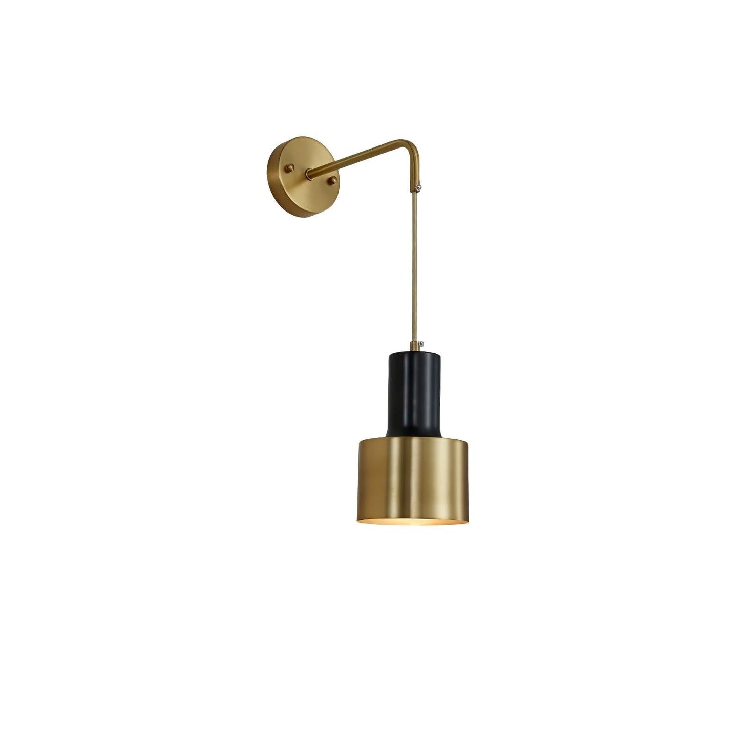 Brivon Brass Linear Wall Light, Bedroom Wall Sconce, ∅ 4.7″ x H 17.7″