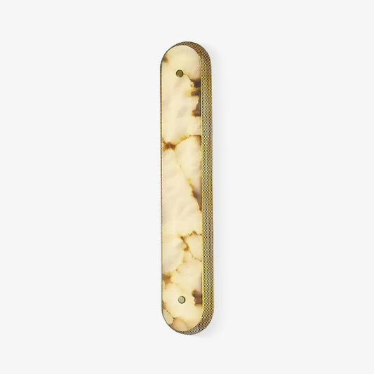 Calyxon Alabaster Wall Sconce 3.9 in Dia Gold, Black - Tianguang Alabaster Lighting