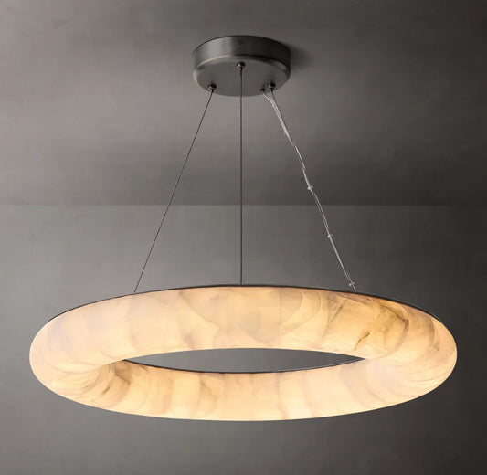Rivage Lisse Round Calcite Chandelier - Tianguang Alabaster Lighting
