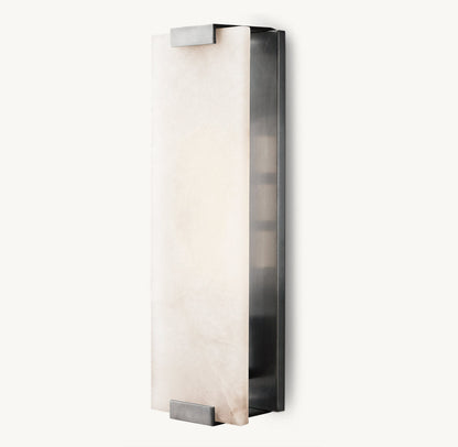 Hand-Carved Alabaster Grand Wall Light, Bathroom Wall Sconce, detail 14