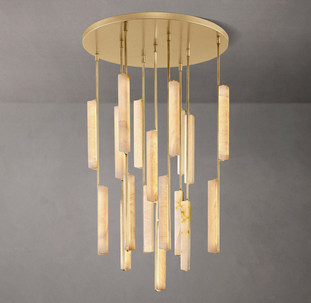 Audubon Alabaster Round Chandelier 40" - Tianguang Alabaster Lighting