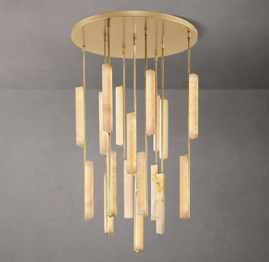 Audubon Alabaster Round Chandelier 40" - Tianguang Alabaster Lighting