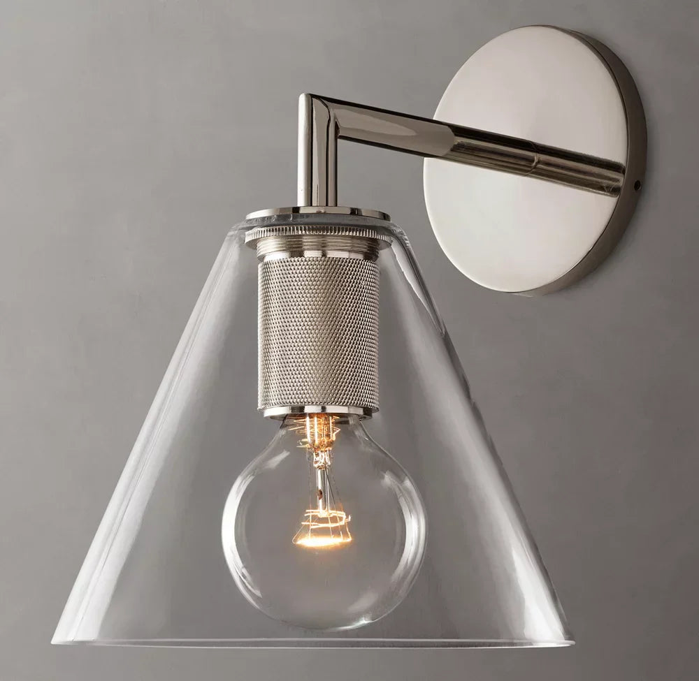 Utilitaire Funnel Shade Wall Light, Bathroom Wall Sconce, detail 2