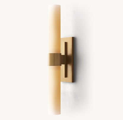 Ravelle Milk Glass Linear Wall Light, Bathroom Wall Sconce, detail 9