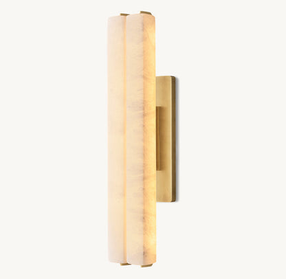Audubon Alabaster Double Wall Light, Hardwired Wall Sconce, detail 9