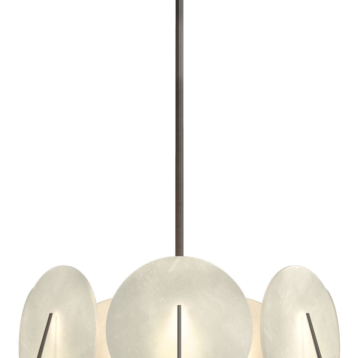Callisto 28.1" Wide 7-Light Bronze Pendant With Alabaster Shade Chandelier - Tianguang Alabaster Lighting