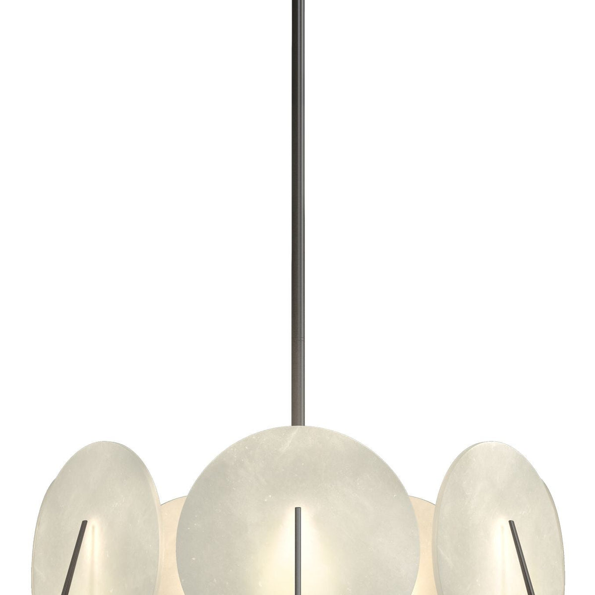 Callisto 28.1" Wide 7-Light Dark Smoke Pendant With Alabaster Shade Chandelier - Tianguang Alabaster Lighting